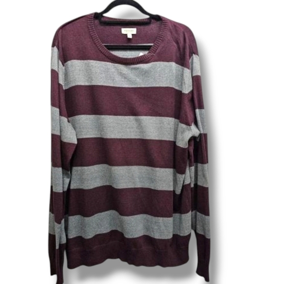 Sonoma Life+Style Lite Knit Sweater Men's Size 2X Burgundy/Grey - Picture 1 of 8